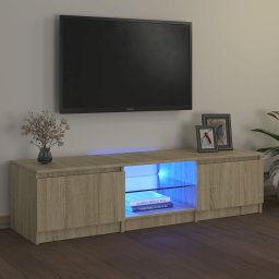 Gossi comoda tv cu lumini led, stejar sonoma, 140x40x35,5 cm