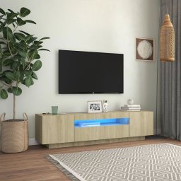 Gossi comoda tv cu lumini led, stejar sonoma, 160x35x40 cm