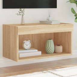 Gossi comoda tv cu lumini led, stejar sonoma, 60x30x30 cm