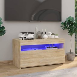 Gossi comoda tv cu lumini led, stejar sonoma, 75x35x40 cm