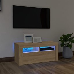 Gossi comoda tv cu lumini led, stejar sonoma, 90x35x40 cm