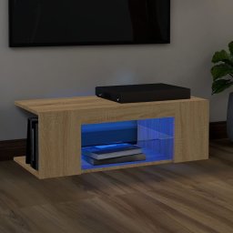 Gossi comoda tv cu lumini led, stejar sonoma, 90x39x30 cm