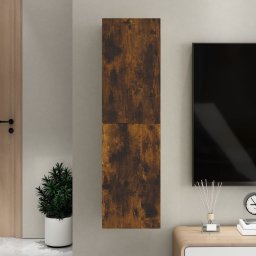 Gossi comoda tv cu montaj pe perete, stejar fumuriu, 30,5x30x110 cm