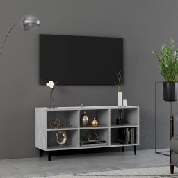 Gossi comoda tv cu picioare metalice, gri beton, 103,5x30x50 cm