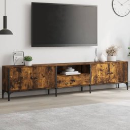 Gossi comoda tv cu sertar, stejar fumuriu 200x25x44 cm lemn prelucrat
