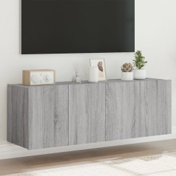 Gossi comoda tv de perete cu led, 2 buc, gri sonoma, 60x35x41 cm