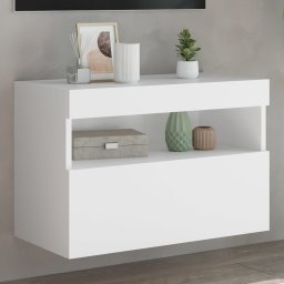 Gossi comoda tv de perete cu lumini led, alb, 60x30x40 cm
