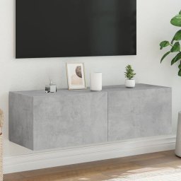 Gossi comoda tv de perete cu lumini led, gri beton, 100x35x31 cm