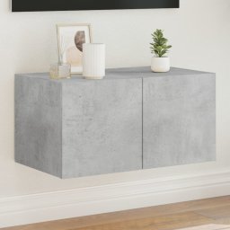 Gossi comoda tv de perete cu lumini led, gri beton, 60x35x31 cm