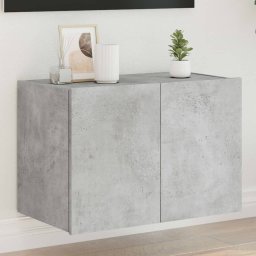 Gossi comoda tv de perete cu lumini led, gri beton, 60x35x41 cm