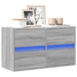 Gossi comoda tv de perete cu lumini led, gri sonoma, 80x31x45 cm