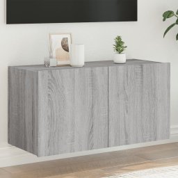 Gossi comoda tv de perete cu lumini led, gri sonoma, 80x35x41 cm