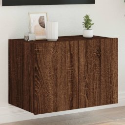 Gossi comoda tv de perete cu lumini led, stejar maro, 60x35x41 cm
