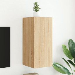 Gossi comoda tv de perete cu lumini led, stejar sonoma, 30,5x35x70 cm