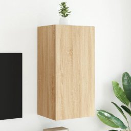 Gossi comoda tv de perete cu lumini led, stejar sonoma, 40,5x35x80 cm