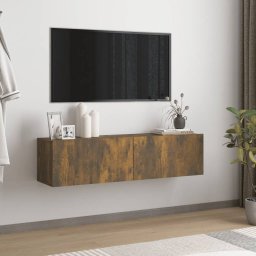 Gossi comoda tv de perete stejar afumat 120x30x30 cm lemn compozit