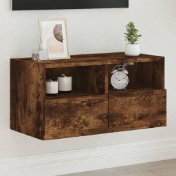 Gossi comoda tv de perete stejar fumuriu 60x30x30 cm lemn prelucrat