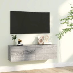 Gossi comoda tv de perete, gri sonoma, 100x30x30 cm, lemn prelucrat