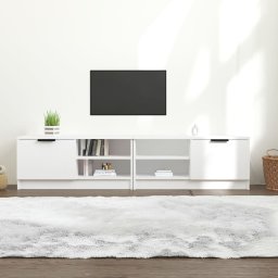 Gossi comoda tv, 2 buc., alb, 80x35x36,5 cm, lemn prelucrat