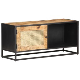 Gossi comoda tv, 90x30x40 cm, lemn mango & trestie de zahar naturala