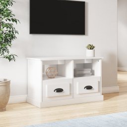 Gossi comoda tv, alb extralucios, 80x35x50 cm, lemn prelucrat