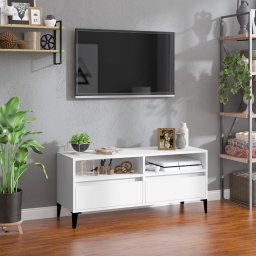 Gossi comoda tv, alb, 100x34,5x44,5 cm, lemn prelucrat