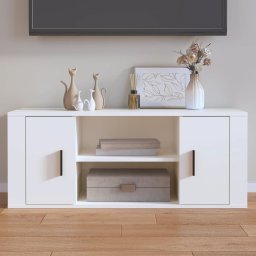 Gossi comoda tv, alb, 100x35x40 cm, lemn prelucrat