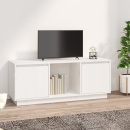 Gossi comoda tv, alb, 110,5x35x44 cm, lemn masiv de pin