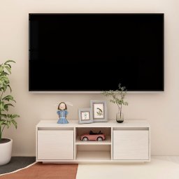 Gossi comoda tv, alb, 110x30x40 cm, lemn masiv de pin