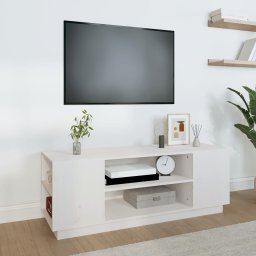 Gossi comoda tv, alb, 110x35x40,5 cm, lemn masiv de pin