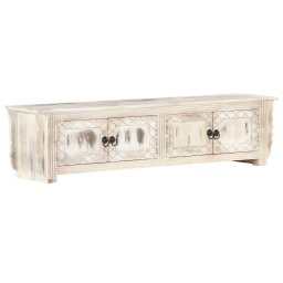 Gossi comoda tv, alb, 140 x 30 x 35 cm, lemn masiv de mango