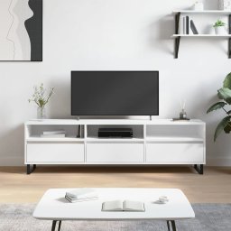 Gossi comoda tv, alb, 150x30x44,5 cm, lemn prelucrat