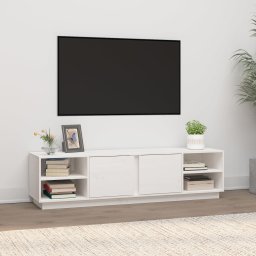 Gossi comoda tv, alb, 156x40x40 cm, lemn masiv de pin