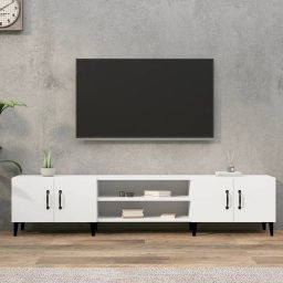 Gossi comoda tv, alb, 180x31,5x40 cm, lemn prelucrat