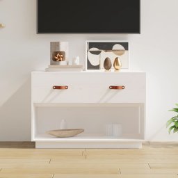 Gossi comoda tv, alb, 90x40x60 cm, lemn masiv de pin