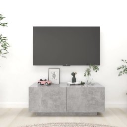 Gossi comoda tv, gri beton, 100x35x40 cm, lemn prelucrat