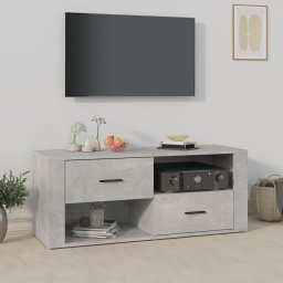 Gossi comoda tv, gri beton, 100x35x40 cm, lemn prelucrat