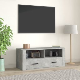 Gossi comoda tv, gri beton, 100x35x40 cm, lemn prelucrat