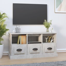Gossi comoda tv, gri beton, 100x35x50 cm, lemn prelucrat