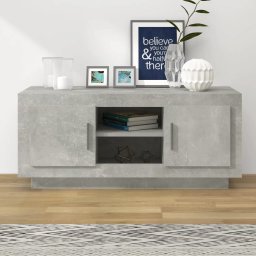 Gossi comoda tv, gri beton, 102x35x45 cm, lemn prelucrat