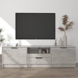 Gossi comoda tv, gri beton, 140x35x40 cm, lemn prelucrat