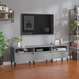 Gossi comoda tv, gri beton, 150x30x44,5 cm, lemn prelucrat