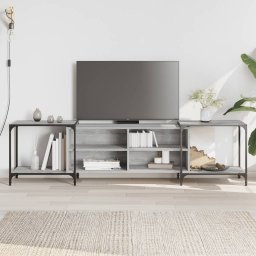 Gossi comoda tv, gri sonoma, 203x37x50 cm, lemn prelucrat