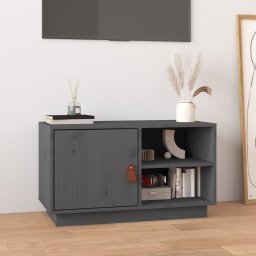 Gossi comoda tv, gri, 70x34x40 cm, lemn masiv de pin