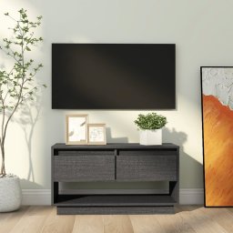 Gossi comoda tv, gri, 74x34x40 cm, lemn masiv de pin