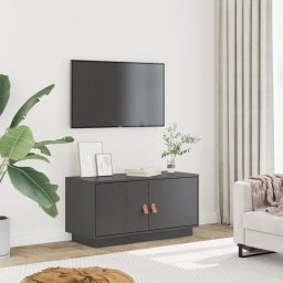 Gossi comoda tv, gri, 80x34x40 cm, lemn masiv de pin