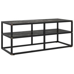 Gossi comoda tv, negru, 100 x 40 x 40 cm, sticla de marmura neagra
