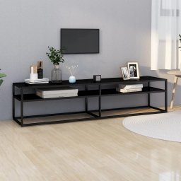 Gossi comoda tv, negru, 180x40x40,5 cm, sticla securizata