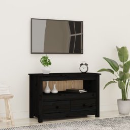 Gossi comoda tv, negru, 79x35x52 cm, lemn masiv de pin