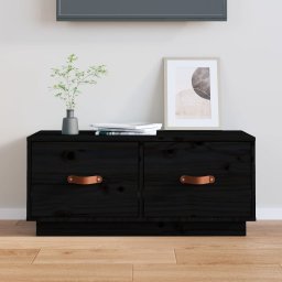 Gossi comoda tv, negru, 80x34x35 cm, lemn masiv de pin